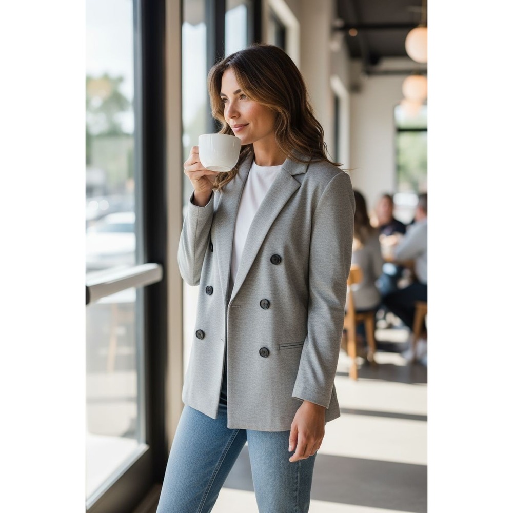 Torrid Military Peplum Style Gray Jacket With Buttons. Sophisticated.‎